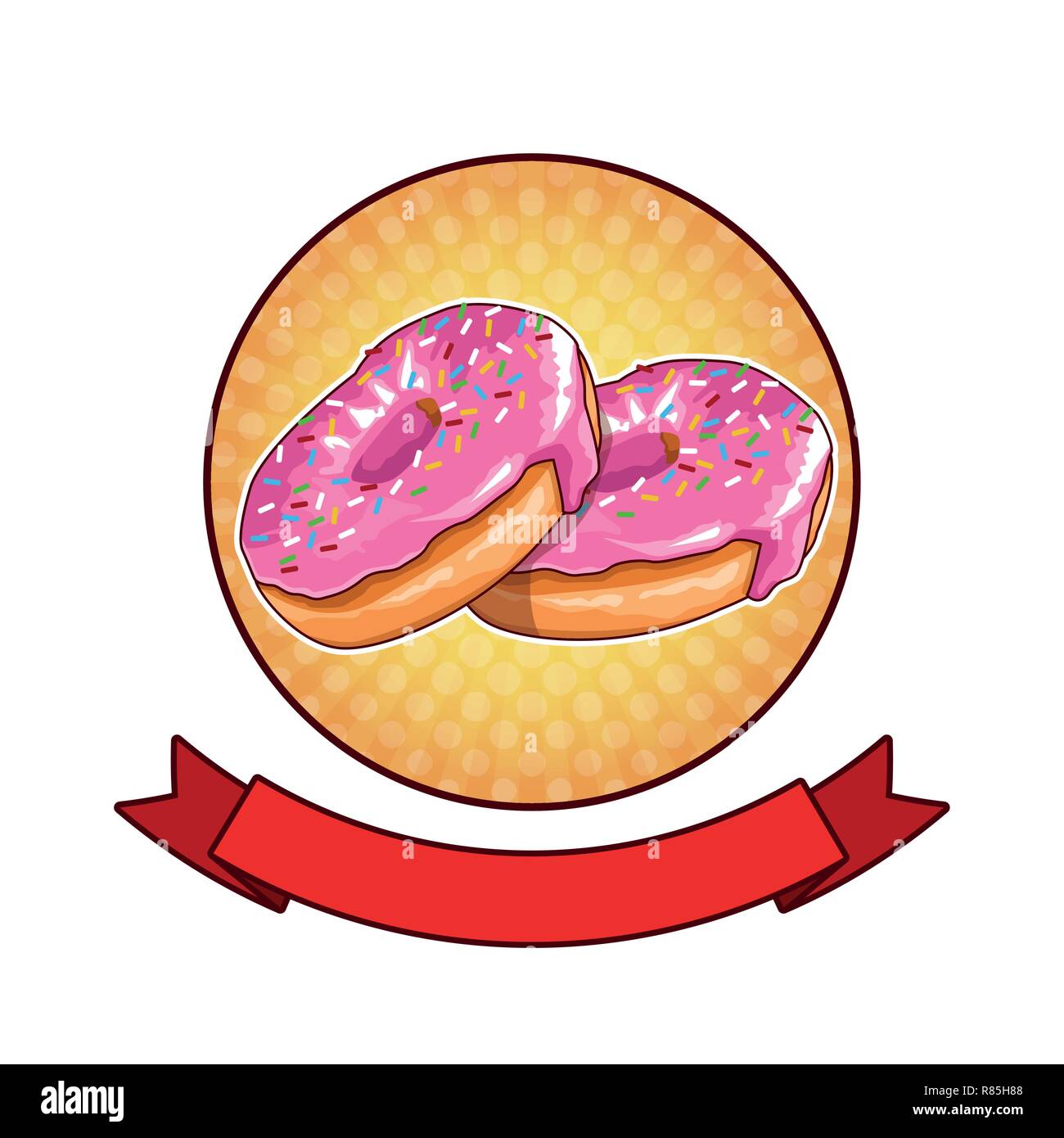Donuts pop art cartoon Stock Vector Image & Art - Alamy