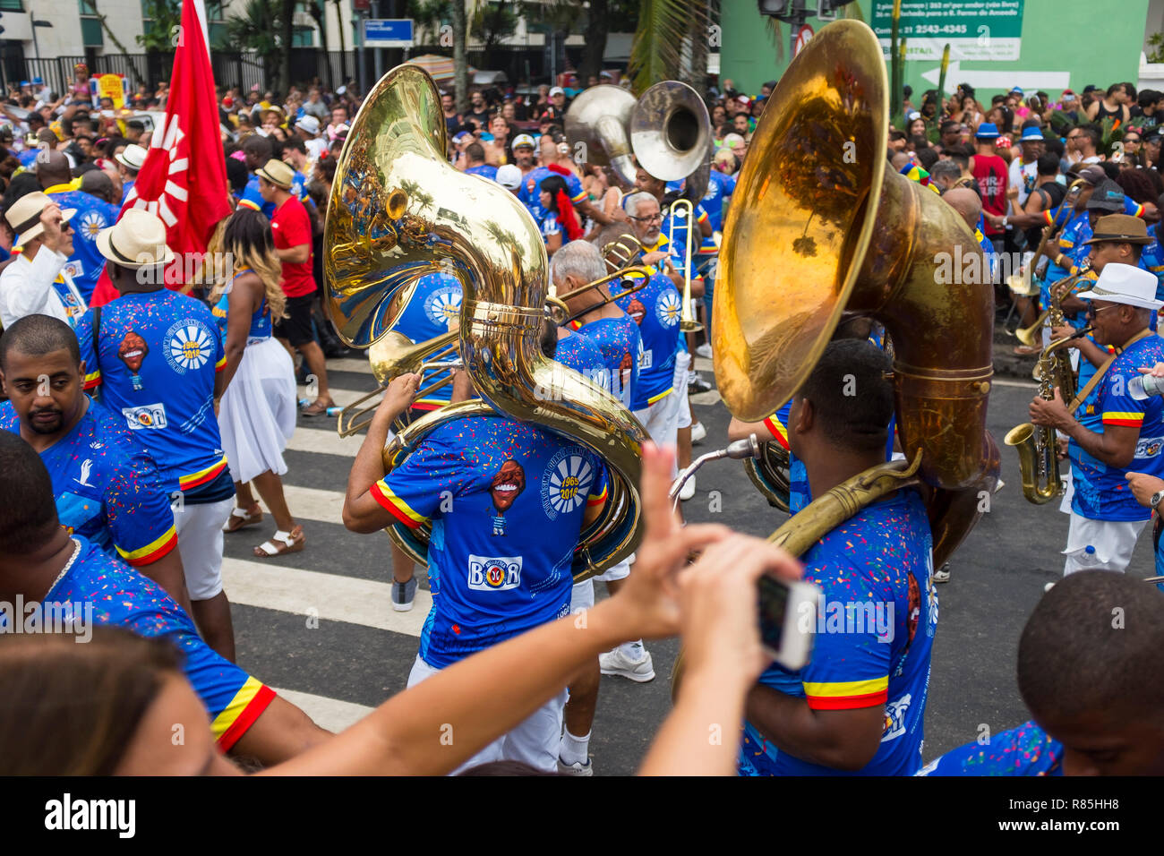 RIO DE JANEIRO FEBRUARY, 2018 Young Brazilian musicians playing in a
