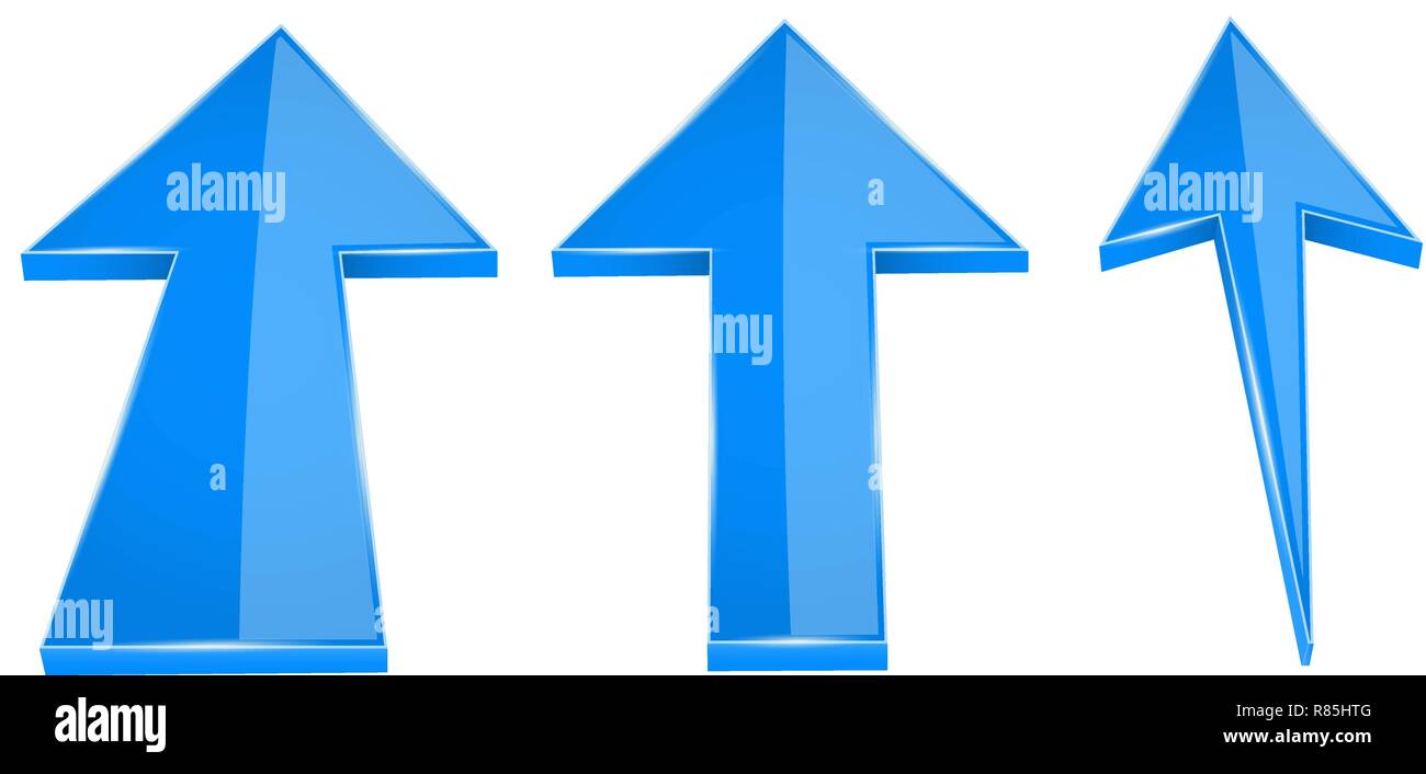 UP arrows. Blue straight moving up 3d icons Stock Vector Image & Art ...
