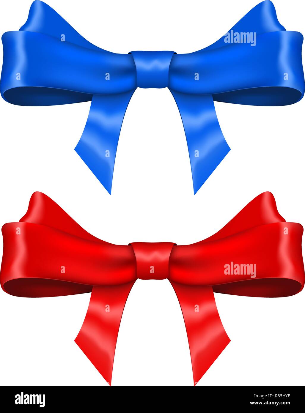 Ribbon bows. Blue and red set Stock Vector Image & Art Alamy