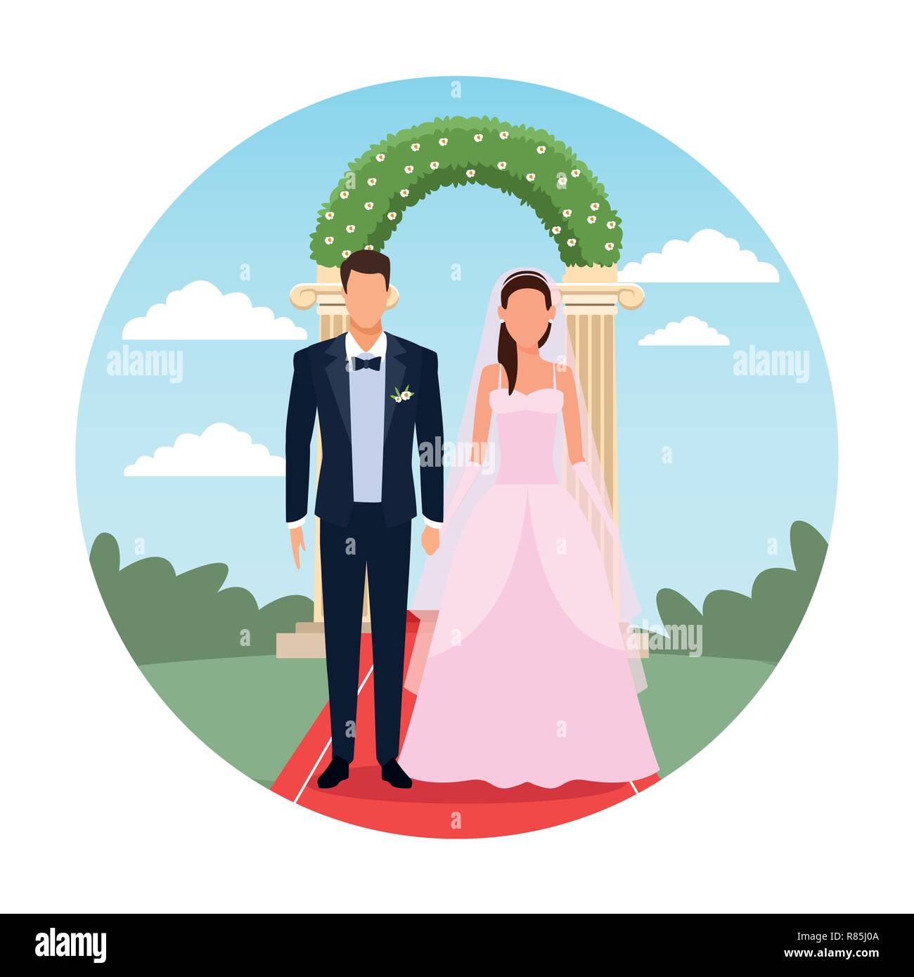wedding couple cartoon Stock Vector Image & Art - Alamy