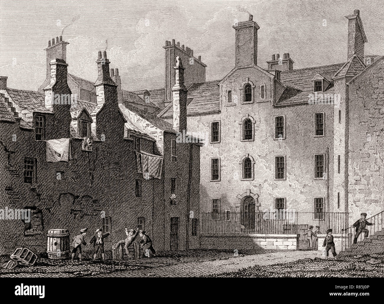 Antique Print 1860 MANCHESTER School for Deaf and Dumb Infants at Old Trafford
