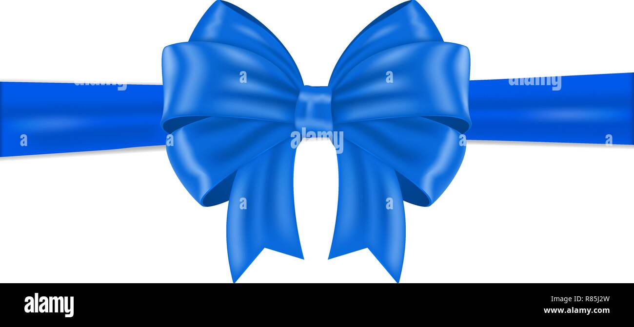 Blue ribbon bow wrapping Stock Vector Image & Art Alamy