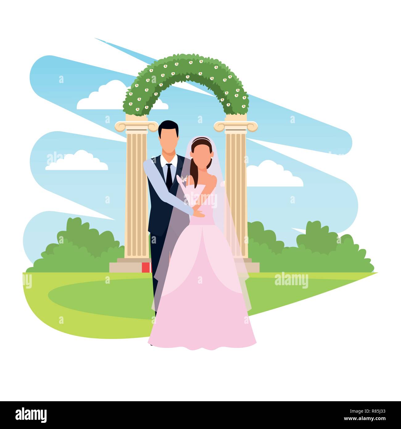 wedding couple cartoon Stock Vector Image & Art - Alamy