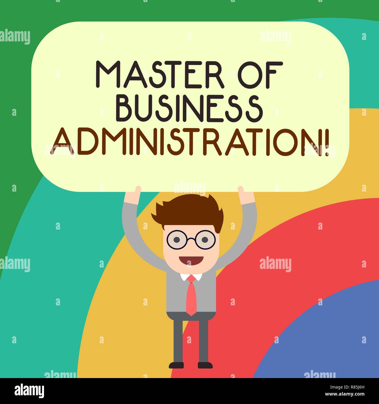 Handwriting Text Writing Master Of Business Administration Concept Meaning Post Graduate Education Finances Man Standing Holding Above His Head Blank Stock Photo Alamy