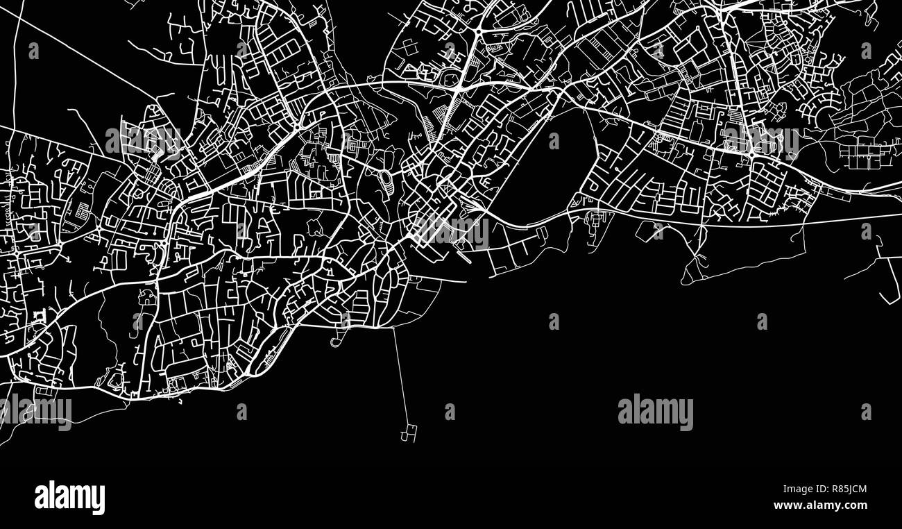 Urban vector city map of Galway, Ireland Stock Vector