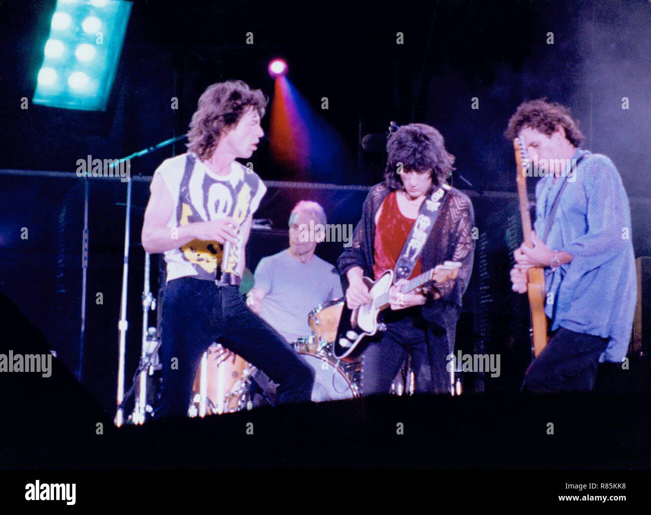 ROLLING STONES IN CONCERT AT GIANTS STADIUM, EAST RUTHERFORD, NJ 08-14-1994 PHOTO BY MICHAEL BRITO MICK JAGGER CHARLIE WATTS RON WOOD KEITH RICHARDS Stock Photo