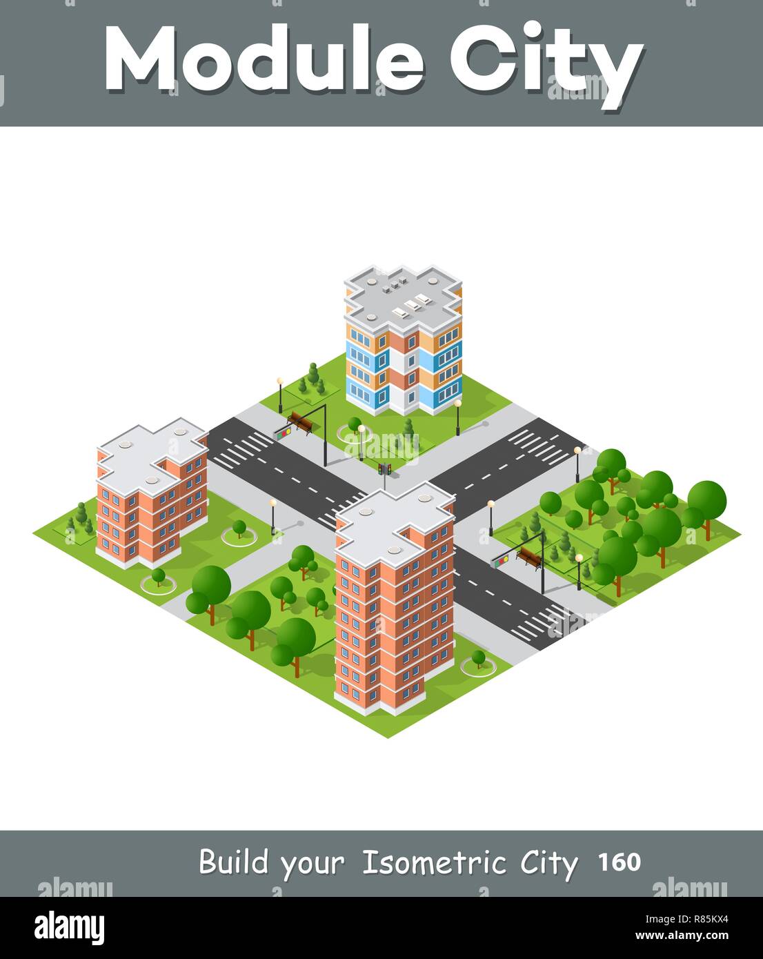 Isometric 3D city Stock Vector Image & Art - Alamy