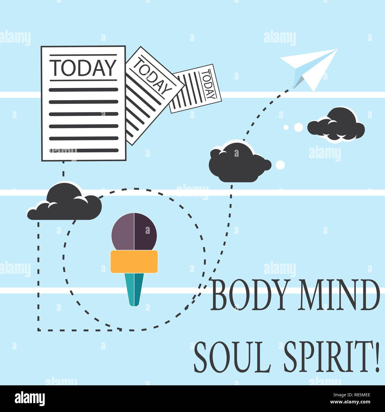 Text Sign Showing Body Mind Soul Spirit Conceptual Photo Healthy Lifestyle Emotional Balance Spiritual Feelings Information And Documents Passing Thr Stock Photo Alamy