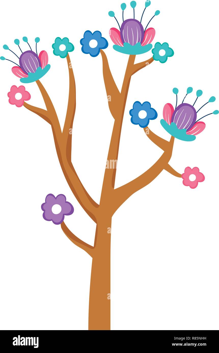 tree plant with flowers Stock Vector Image & Art - Alamy
