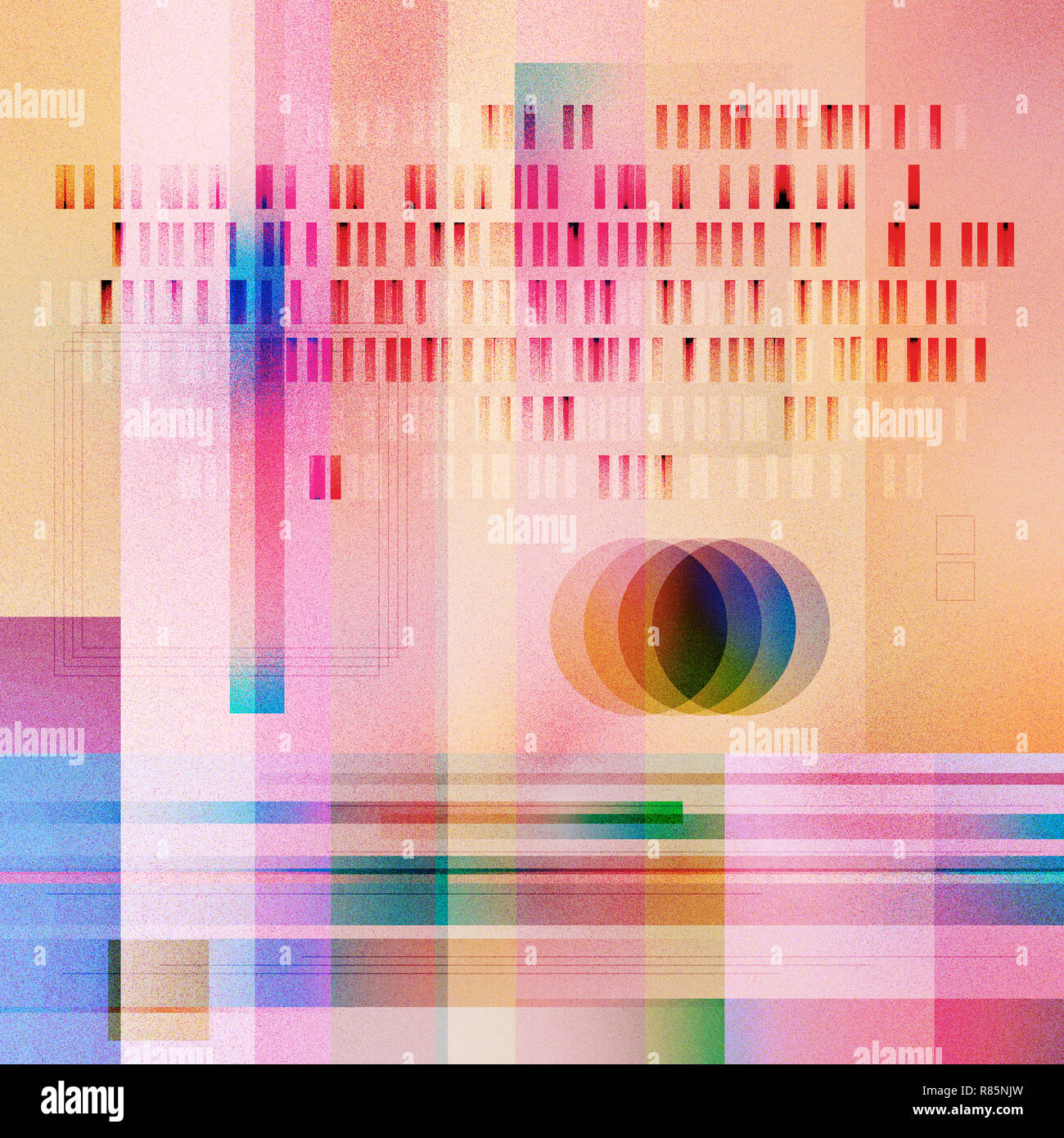 Abstract glitched textured background with noise effect and ...