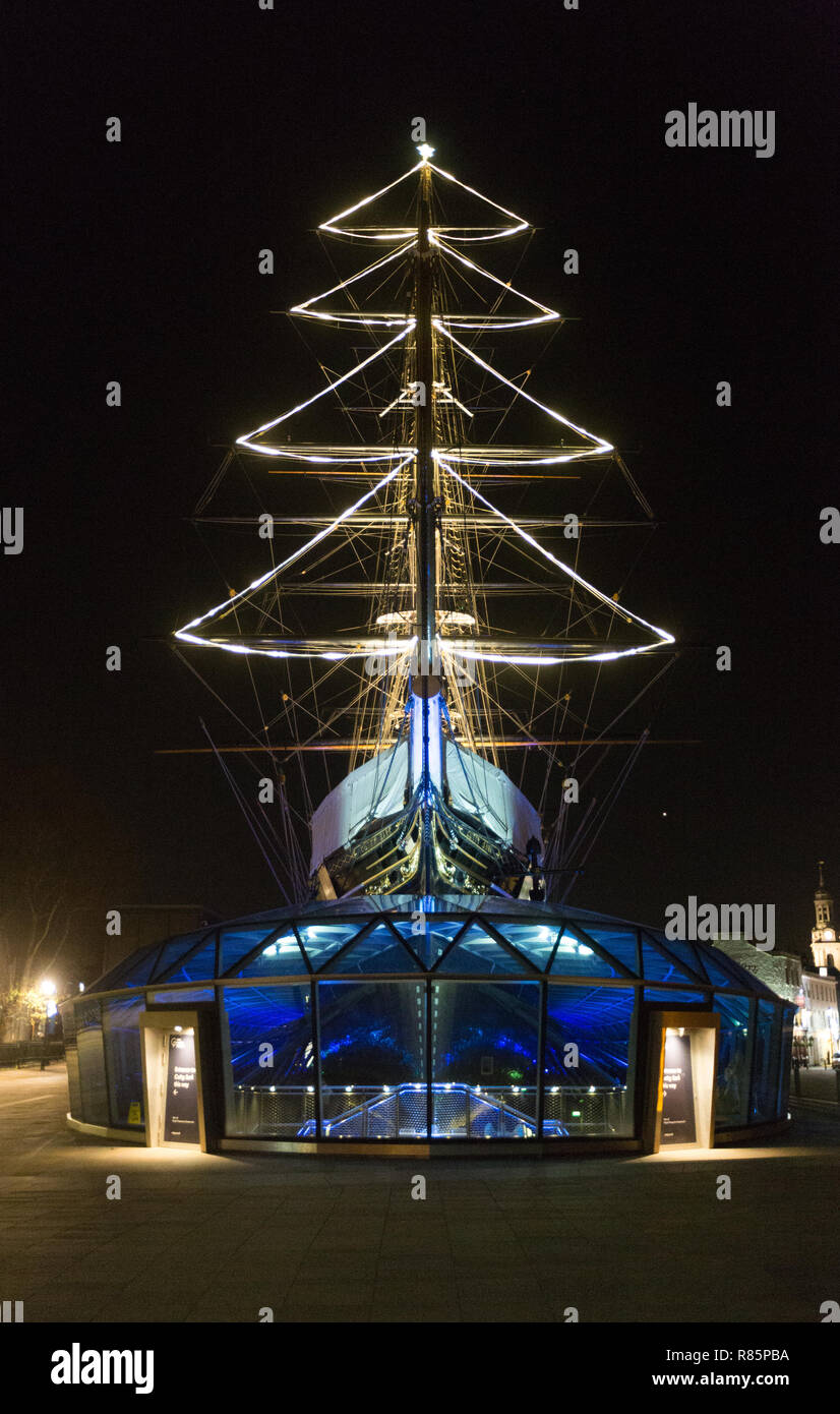 Greenwich, London, United Kingdom. 12th December, 2018. Lights in the