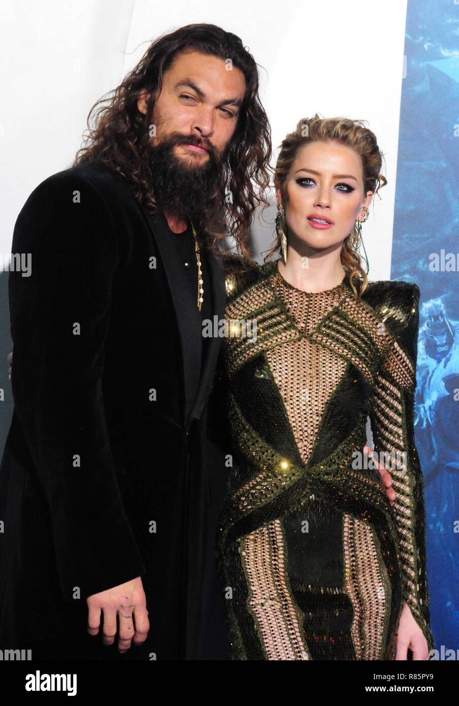 Los Angeles Usa 12th Dec 18 Actor Jason Momoa And Actress Amber Heard Attend The Premiere Of Warner Bros Pictures Aquaman On December 12 18 At Tcl Chinese Theatre In Hollywood California