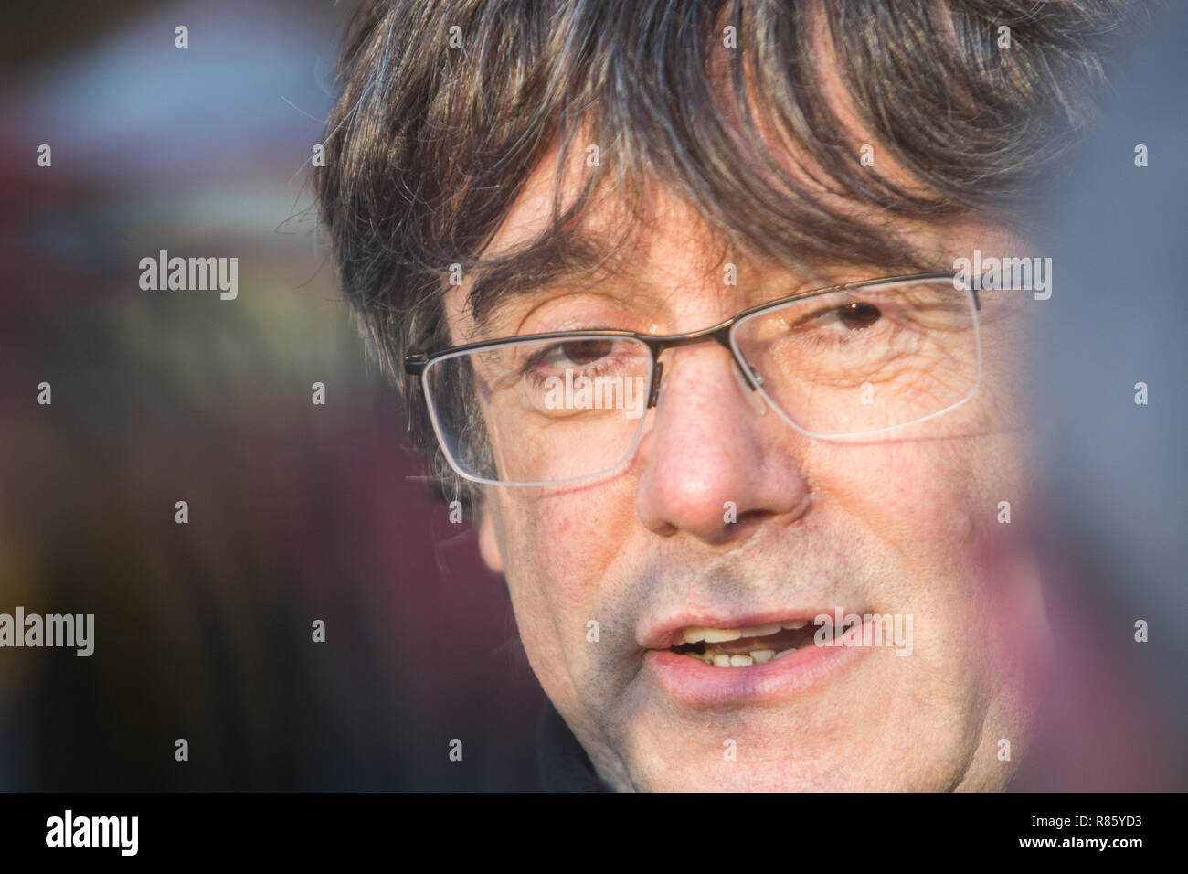 London UK. 13th December 2018. Carles Puigdemont, who served as President of the Government of Catalonia from January 2016 to October 2017 and was later removed from office by the Spanish Government following the unilateral Catalan declaration of independence gives interviews in College Green  Westminster Credit: amer ghazzal/Alamy Live News Stock Photo