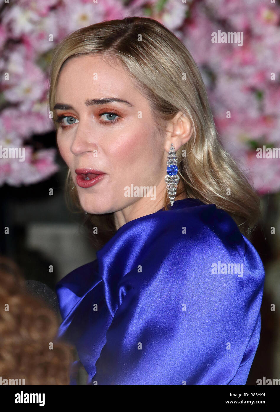 Emily Blunt seen during the Mary Poppins Returns, UK Premiere at the Royal Albert Hall, Kensington in London. Stock Photo