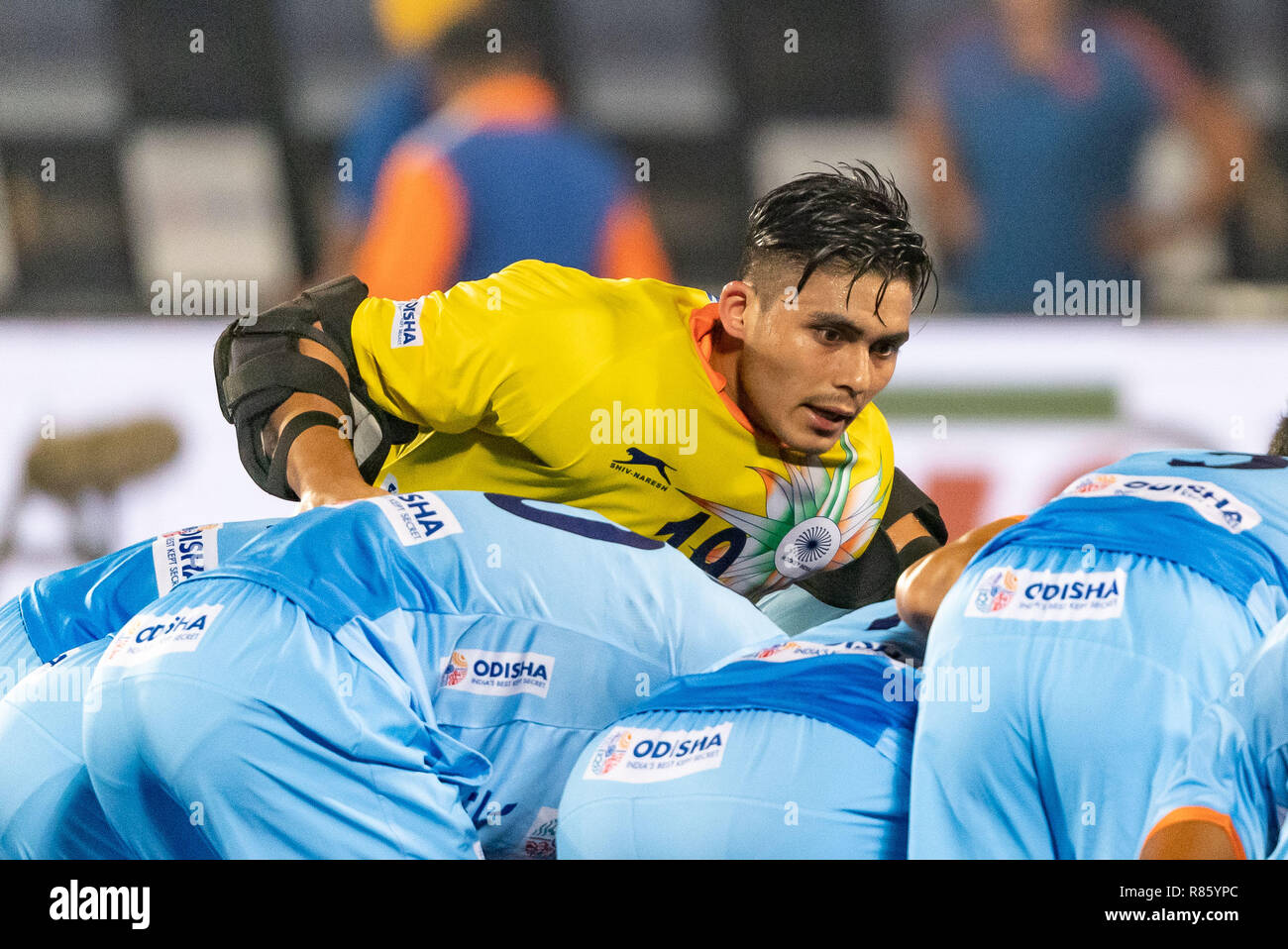 Bhubaneswar, India. 13th December, 2018. Odisha Hockey Men's World Cup Bhubaneswar 2018. Venue: Kalinga Stadium. Krishan Pathak during the game India vs Netherlands. Credit: Pro Shots/Alamy Live News Stock Photo