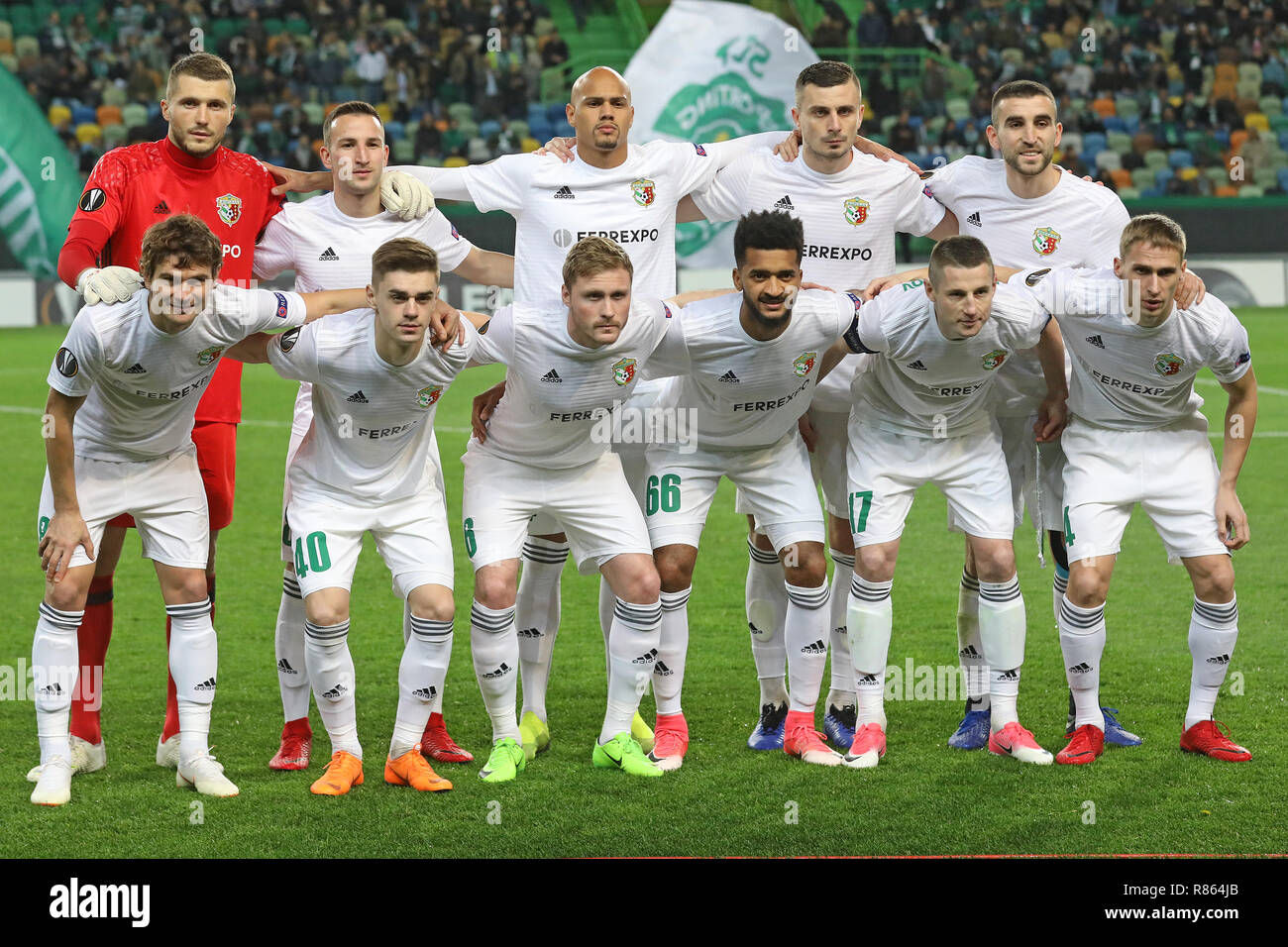 Lineup of the FC Vorskla team during the UEFA Europa League 2018/2019  football match between Sporting CP vs FC Vorskla. (Final score: Sporting CP  3 - 0 FC Vorskla Stock Photo - Alamy