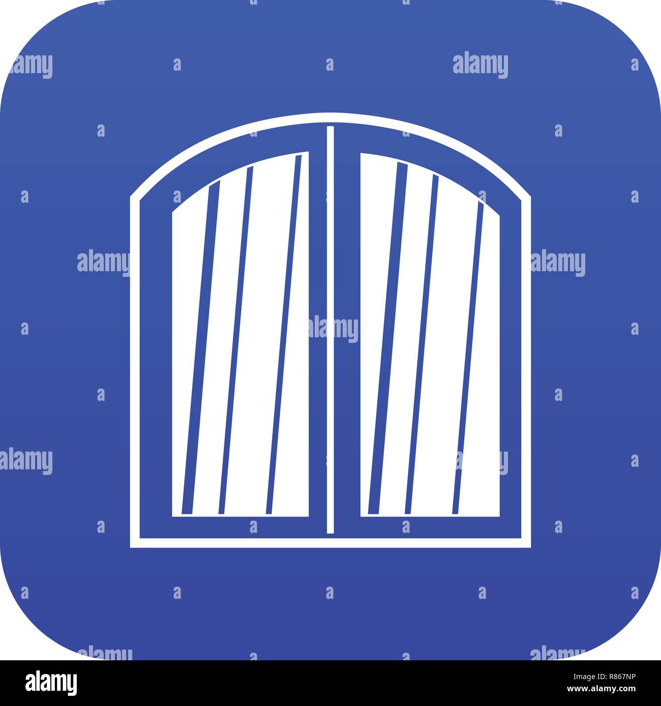 White window arched frame icon digital blue Stock Vector Image & Art ...