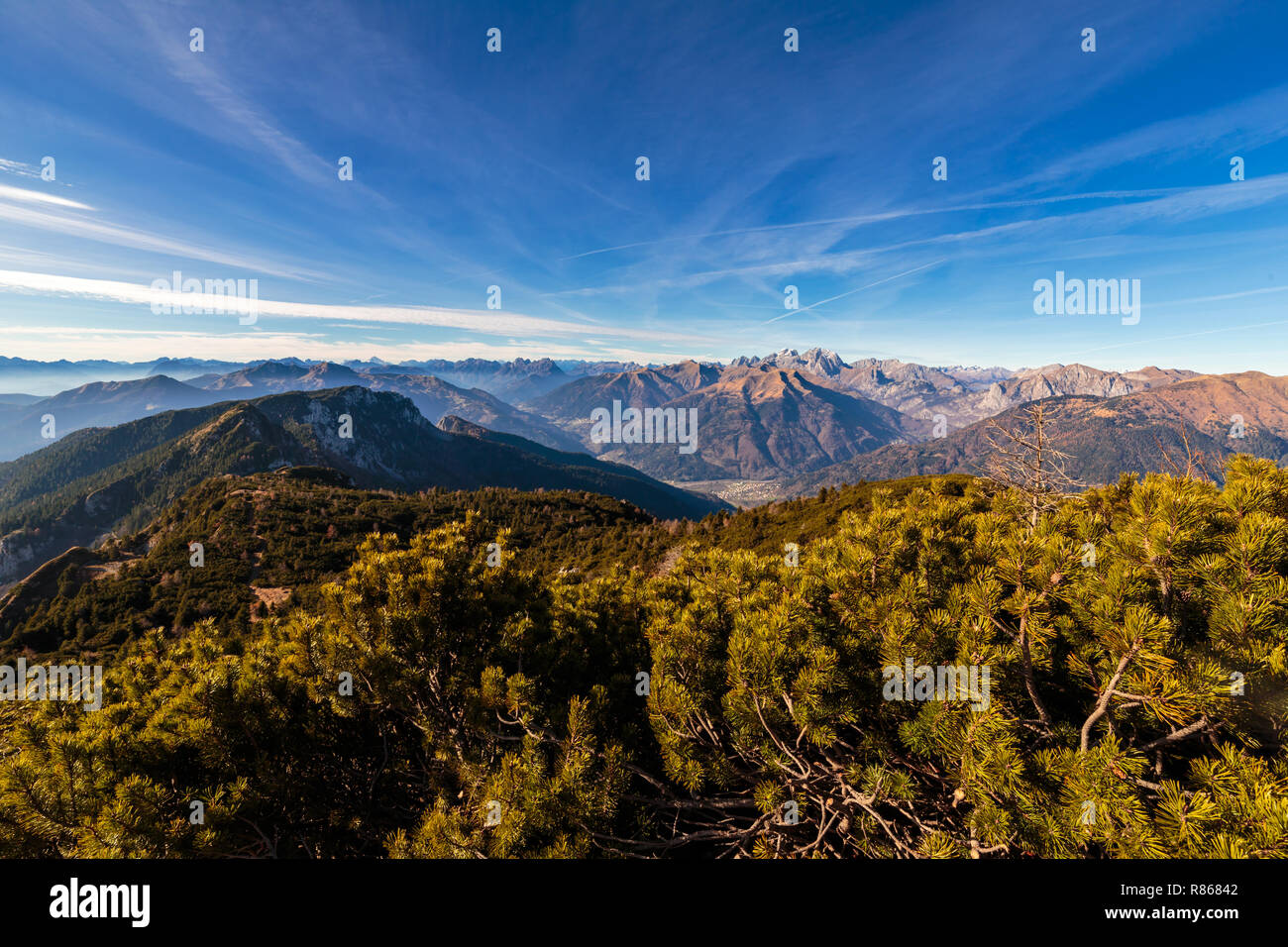 Sunny day in the carnic alps during a colorful autumn Stock Photo - Alamy