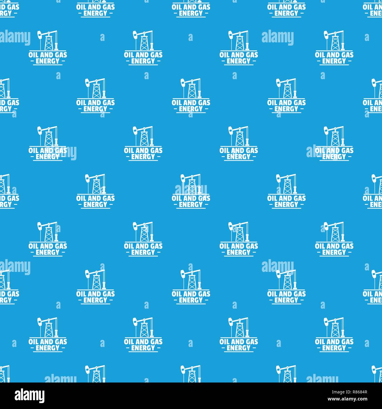 Oil pump pattern vector seamless blue Stock Vector