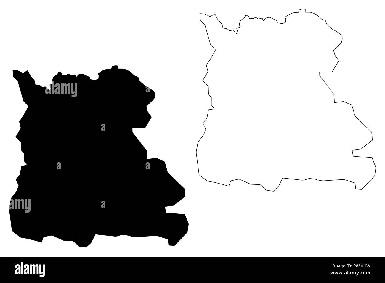 Naypyidaw Union Territory (Administrative divisions of Myanmar, Republic of the Union of Myanmar, Burma) map vector illustration, scribble sketch Nay  Stock Vector