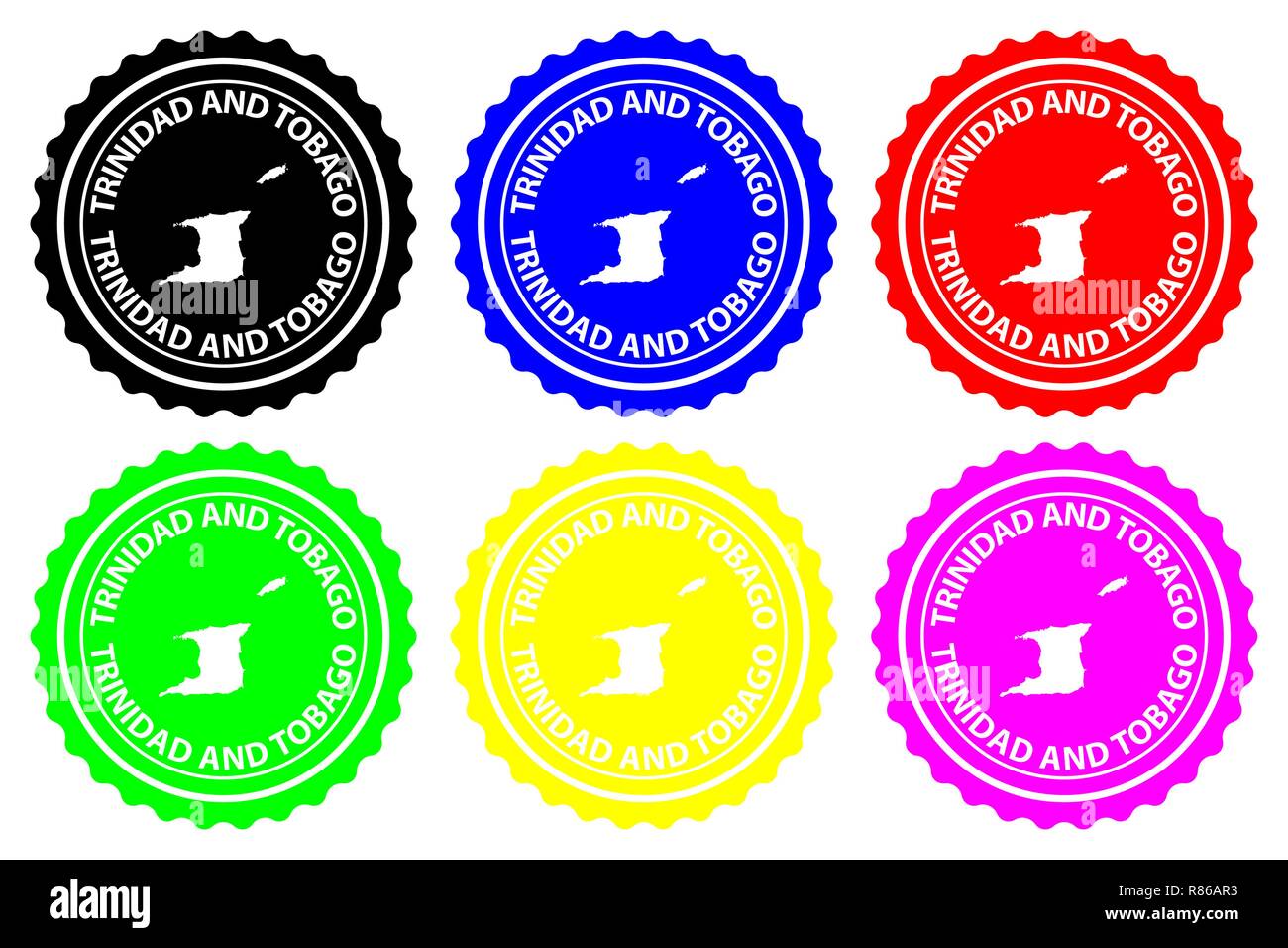 Trinidad and Tobago rubber stamp vector, Trinidad and Tobago map