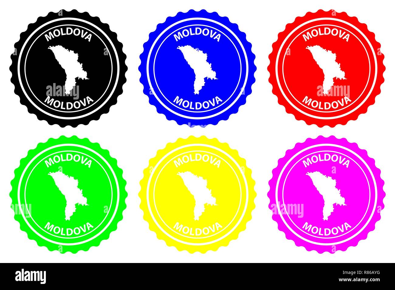 Moldova - rubber stamp - vector, Moldova map pattern - sticker - black ...