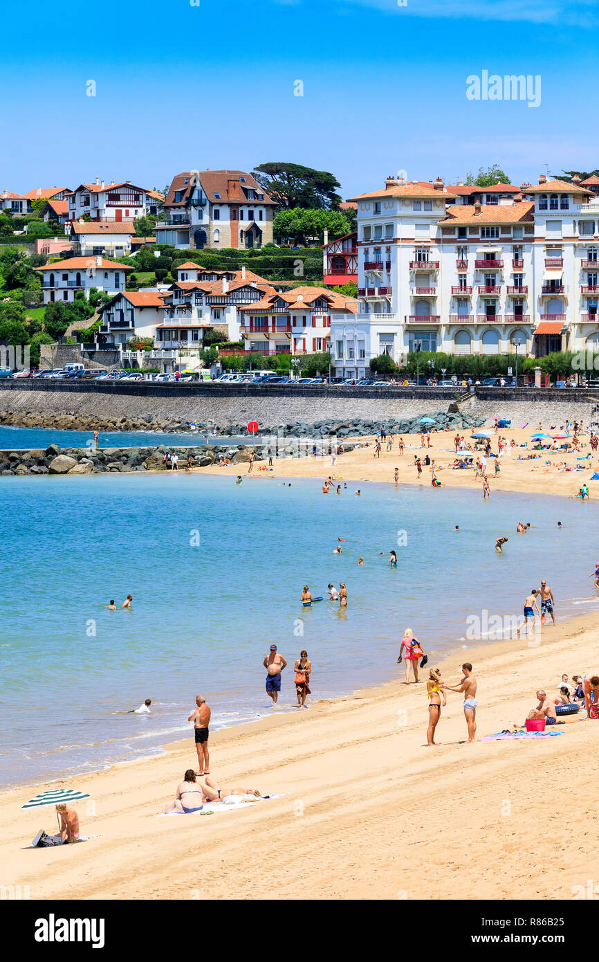 St Jean de Luz beach, France Stock Photo - Alamy