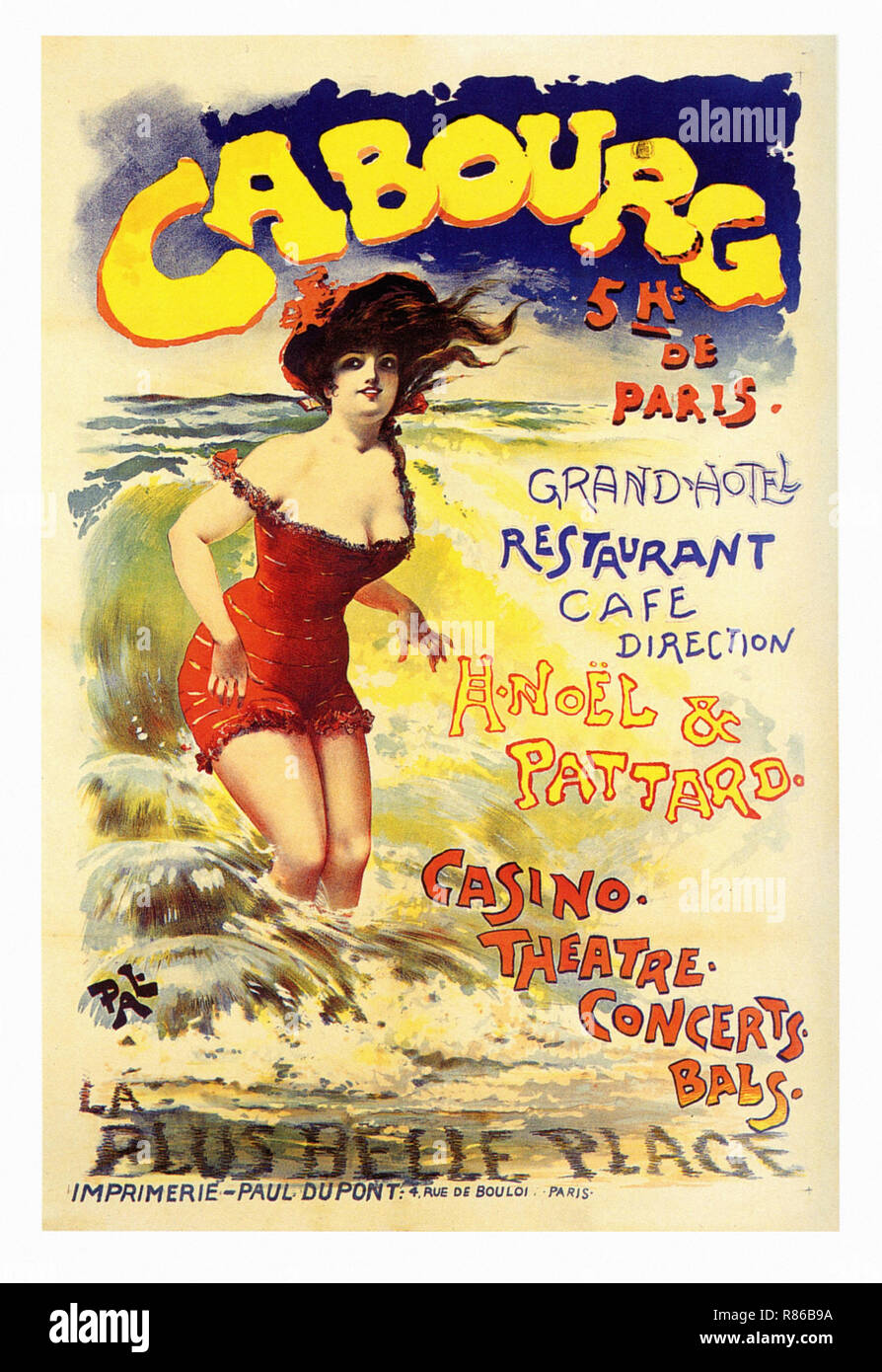 Affiche Vintage Cabourg Plage Rxrt - Poster Haut De Gamme 50x70cm, Déco Rétro Chambre