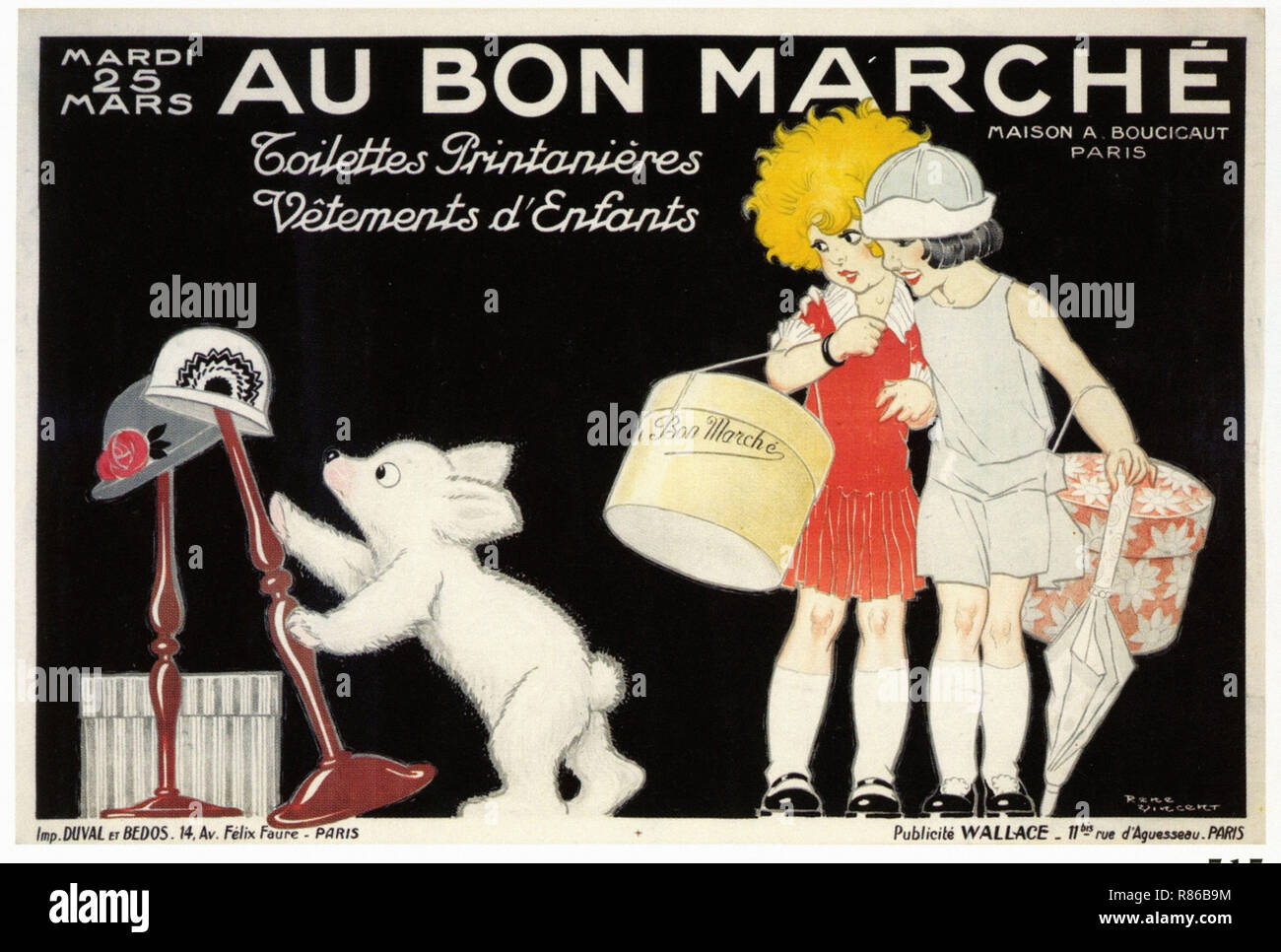 Childrens Clothes Au Bon Marche - Vintage advertising poster Stock Photo -  Alamy