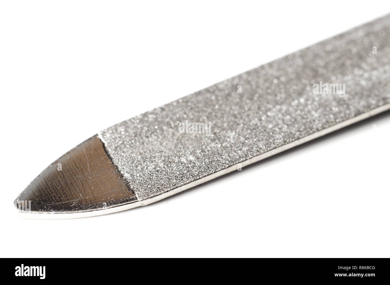 nail file isolated on a white background macro Stock Photo