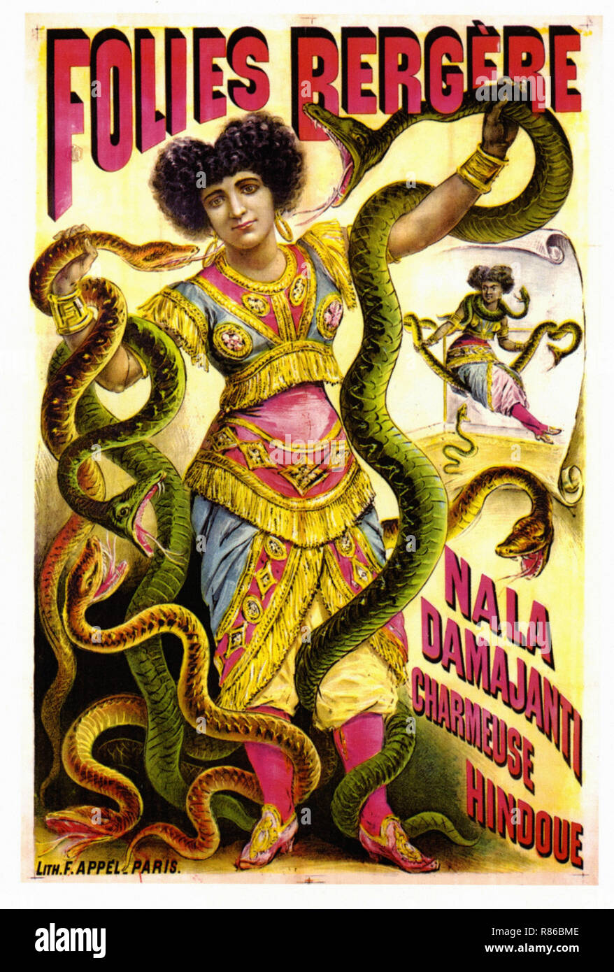 Nala Damajanti Folies Bergere Vintage Advertising Poster Stock Photo Alamy