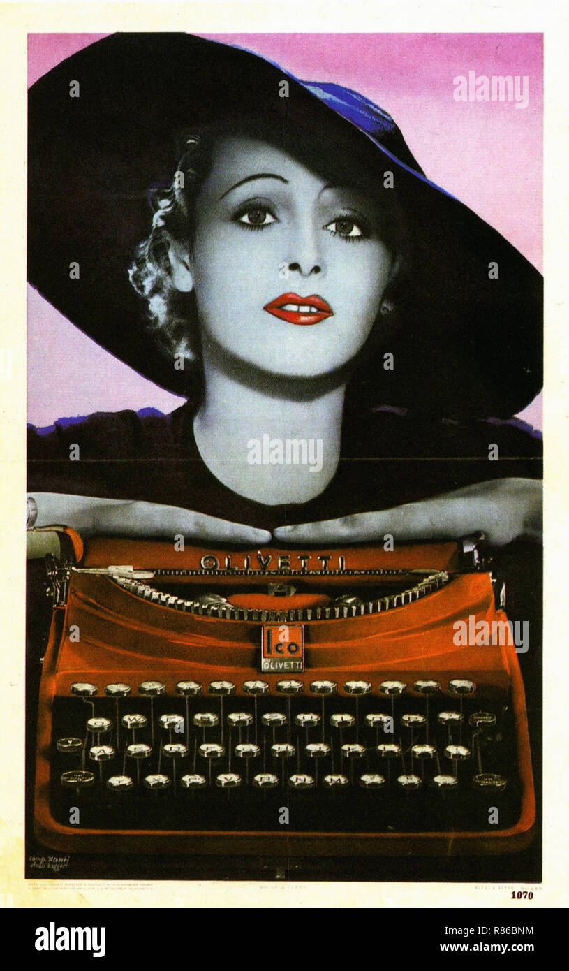 Olivetti 1934 - Vintage advertising poster Stock Photo - Alamy