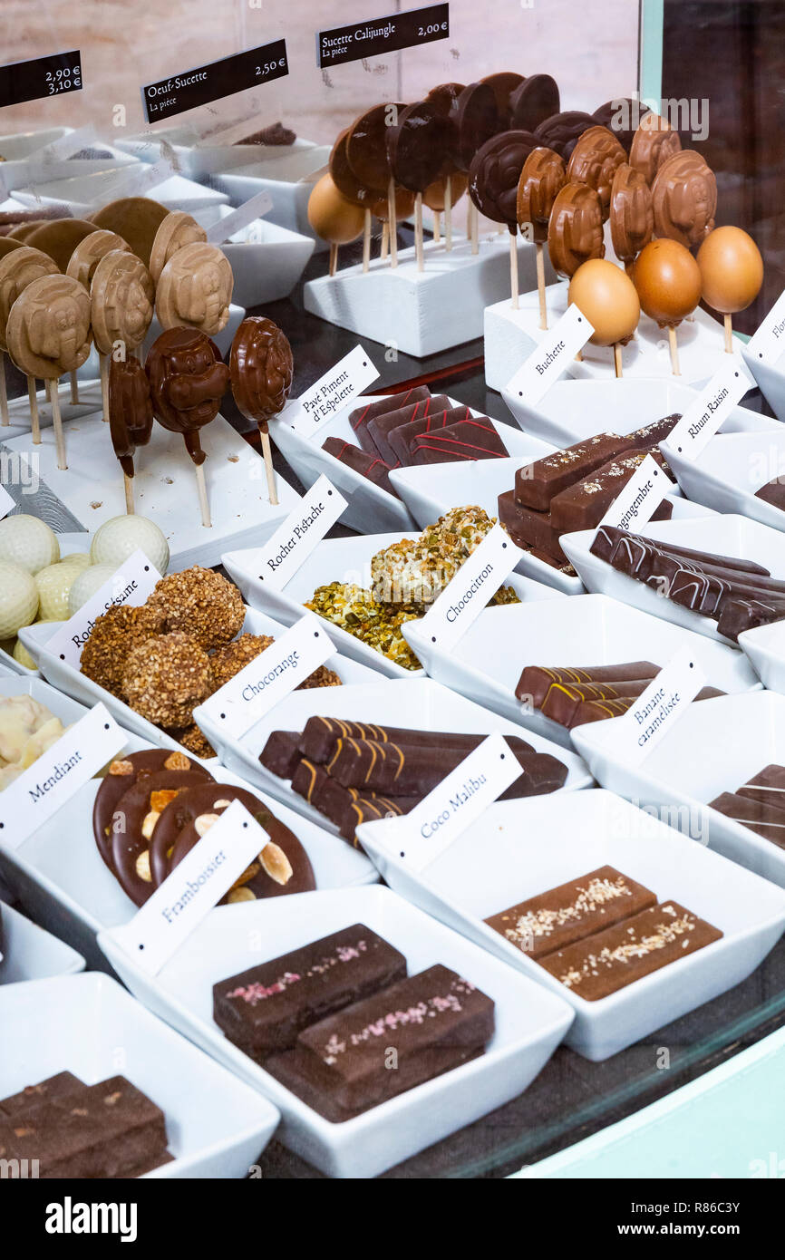 St Jean de Luz chocolate shop, France Stock Photo Alamy