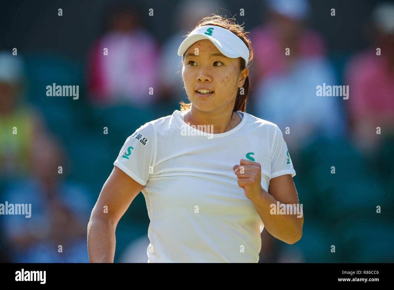 Kurumi Nara of Japan in action during the Wimbledon Championships 2018