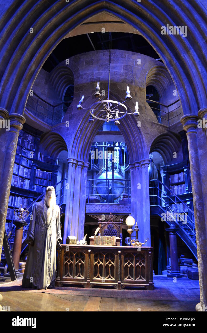 Professor Dumbledores Office at the Harry Potter Studios at Leavesden, London, UK Stock Photo