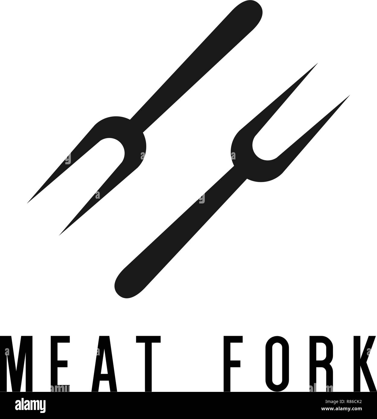 Meat fork logo design template vector illustration Stock Vector Image