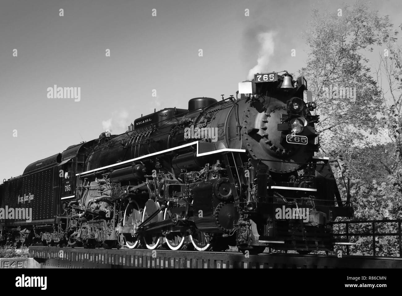 Nickel Plate Road no. 765 is a 2-8-4 'Berkshire' type steam locomotive built for the Nickel Plate Road in 1944 by the Lima Locomotive Works in Lima, O Stock Photo