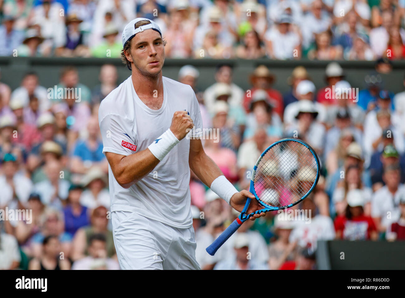 Jan-Lennard Struff of Germany in action during the Wimbledon ...