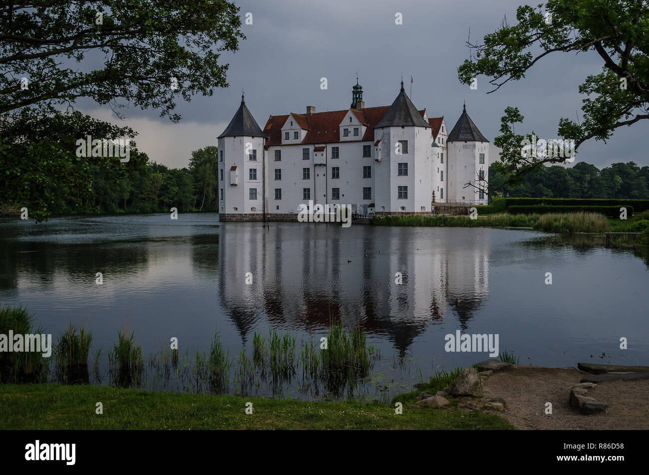 Glücksburg Castle is a water castle in the town of Glücksburg, Germany. It is one of the most important Renaissance castles in northern Europe. Stock Photo