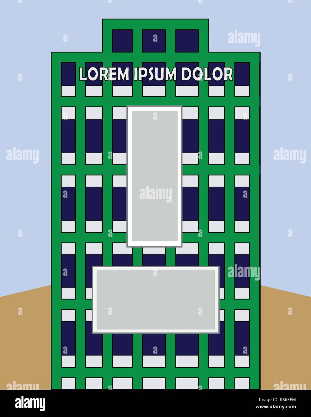 Colorful apartment building red Stock Vector Images - Alamy