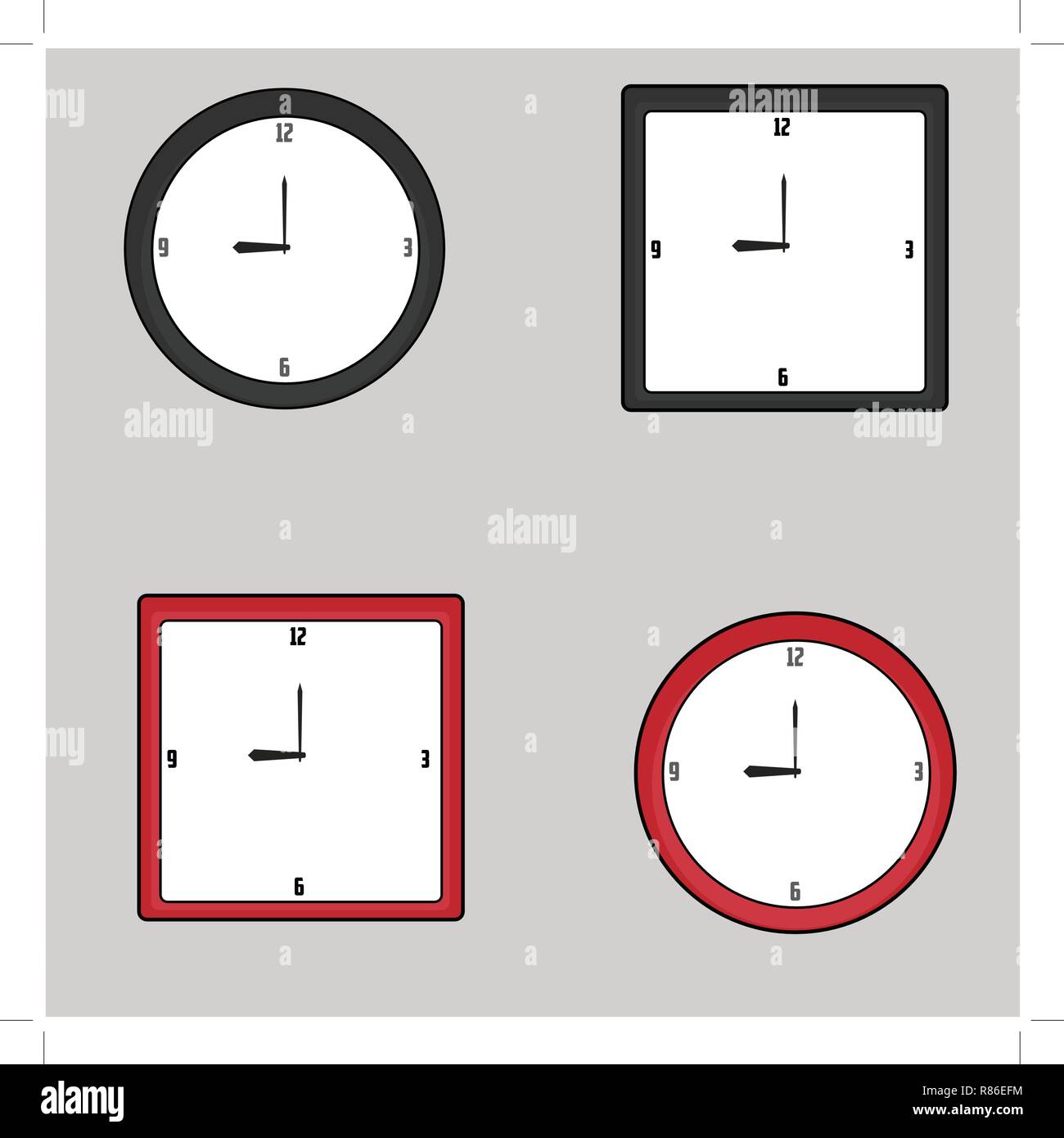 Illustration wall clock Stock Vector Image & Art - Alamy