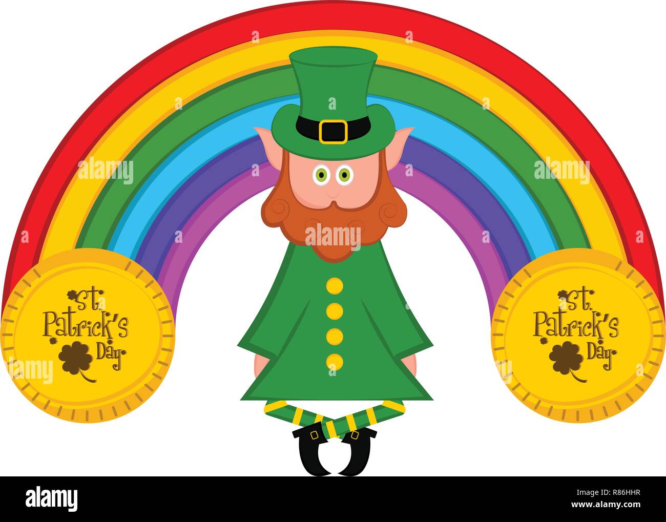 Irish elf with a rainbow Stock Vector Image & Art Alamy