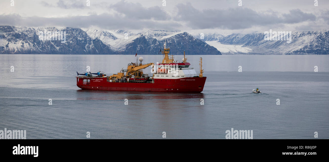 RRS Ernest Shackleton in the Northwest Passage 2016 Stock Photo