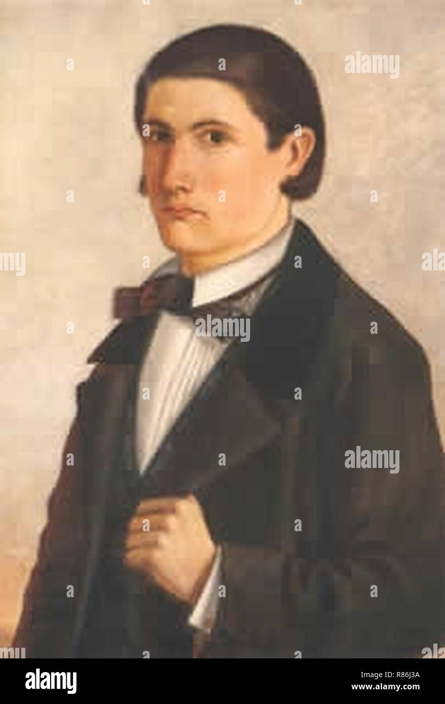 Candido lopez selfportrait 1858. Stock Photo