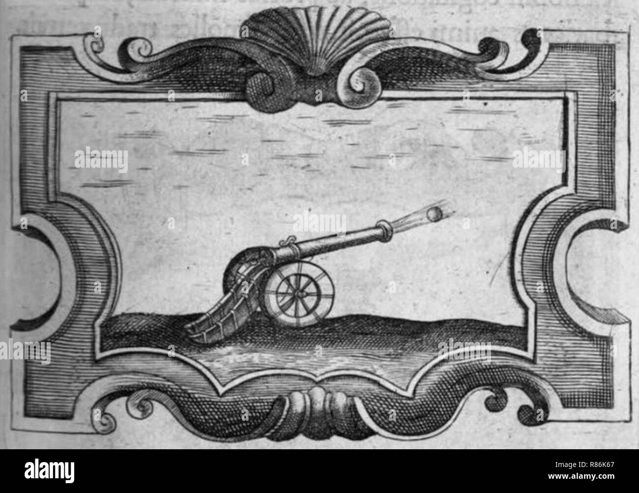 Cannon (Symbola heroica 1682). Stock Photo