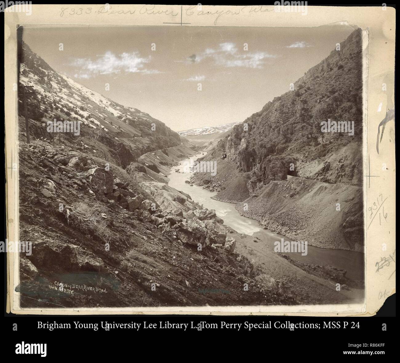 Canon of the Bear River, Utah. U.&N. U.P.Ry.. Stock Photo