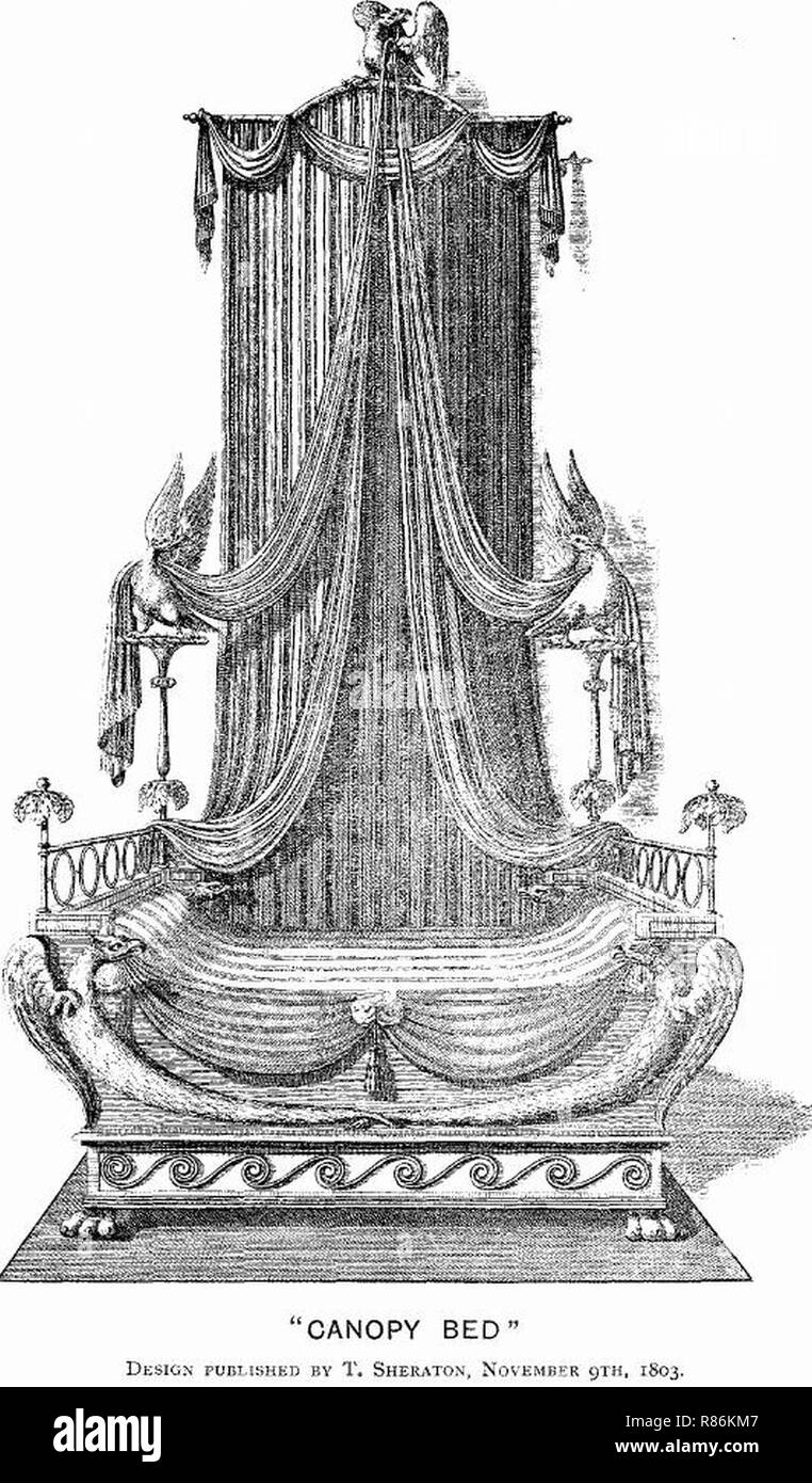 Canopy Bed by Sheraton Stock Photo Alamy