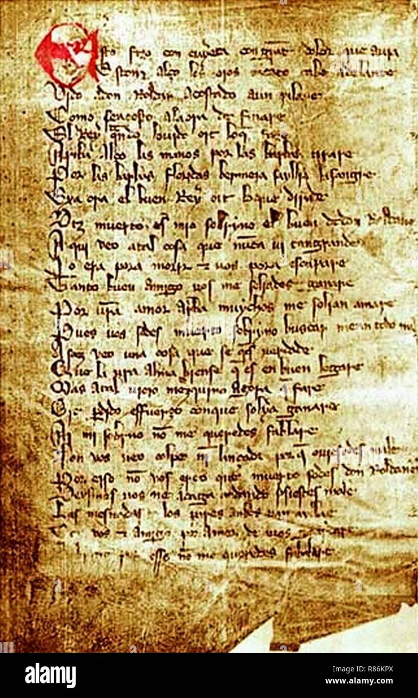 Cantar de Roncesvalles (f. 1v.º Stock Photo Alamy