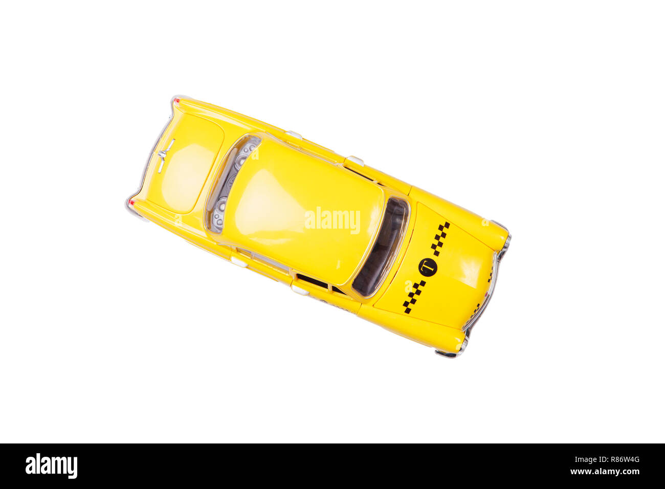 yellow taxi isolated on white Stock Photo